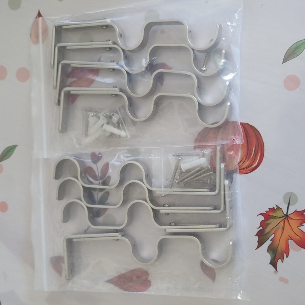 Anndason Heavy Duty Double Adjustable Curtain Rod Brackets